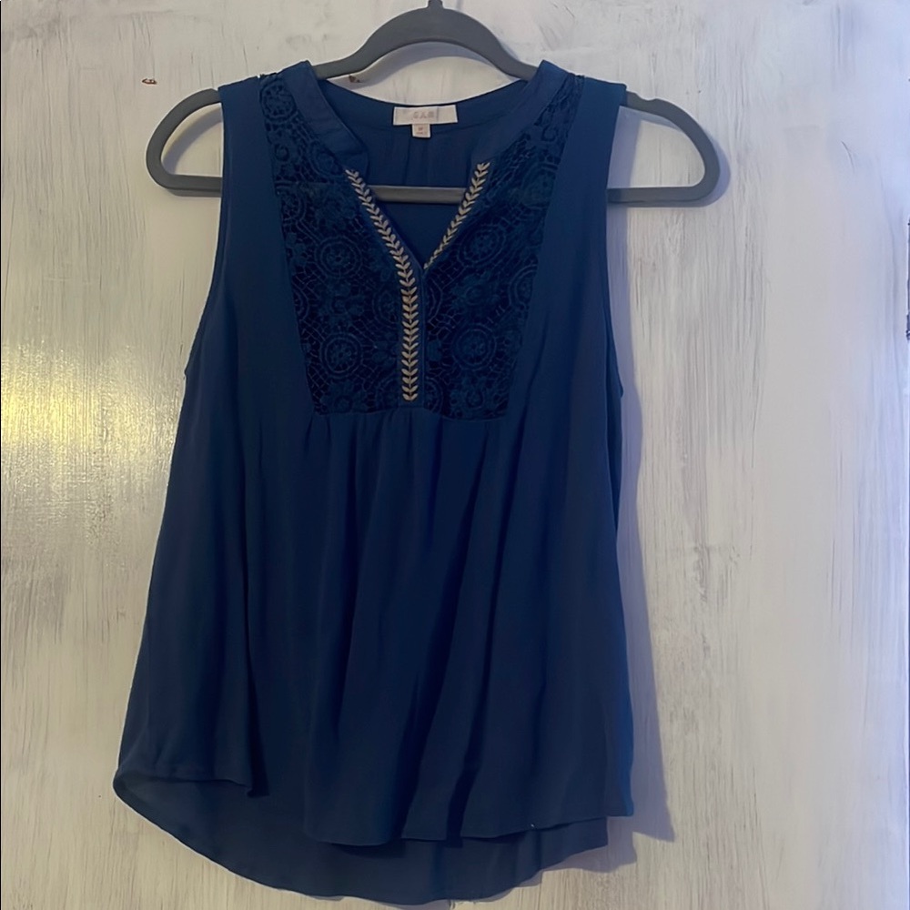 Elegant Blue Sleeveless Top